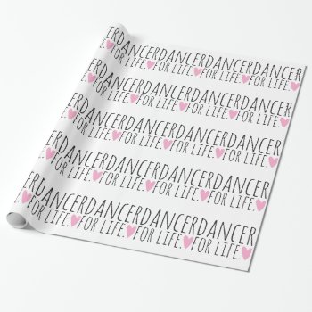 Dancer For Life White With Heart Wrapping Paper by ParadiseCity at Zazzle