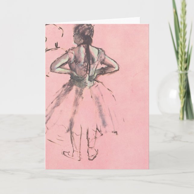 Dancer from Back, Hands on Hips by Edgar Degas Card (Front)