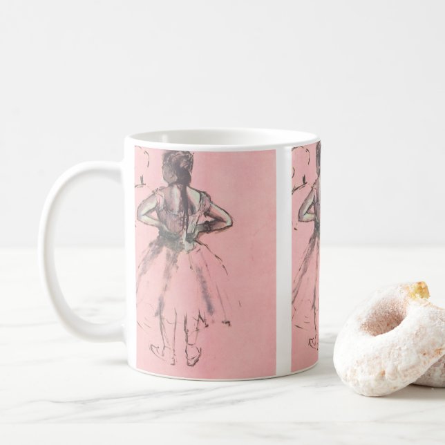 Dancer from Back, Hands on Hips by Edgar Degas Coffee Mug (With Donut)