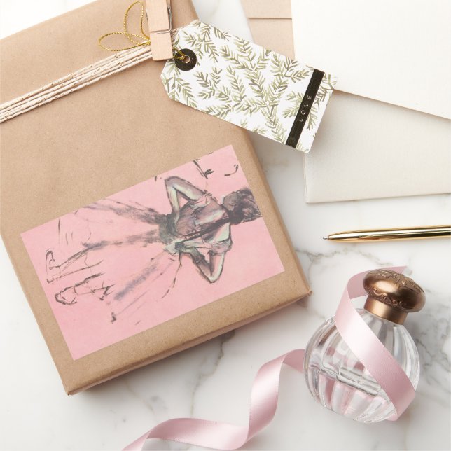 Dancer from Back, Hands on Hips by Edgar Degas Rectangular Sticker (Gifting)