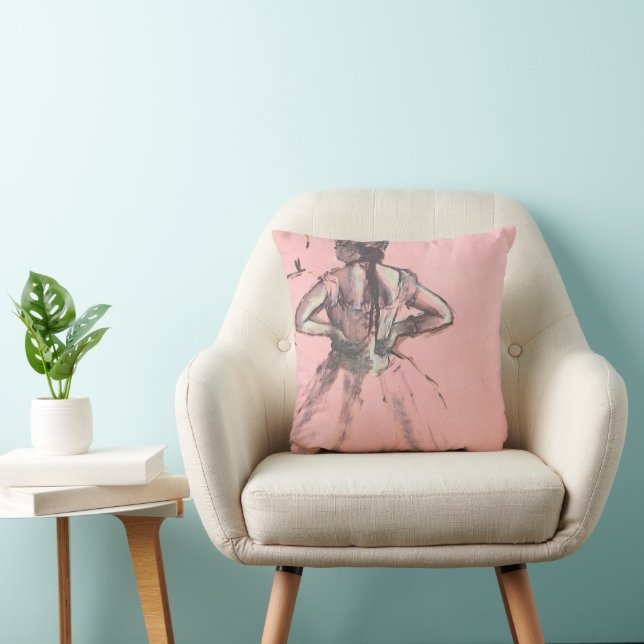Dancer from Back, Hands on Hips by Edgar Degas Throw Pillow (Chair)