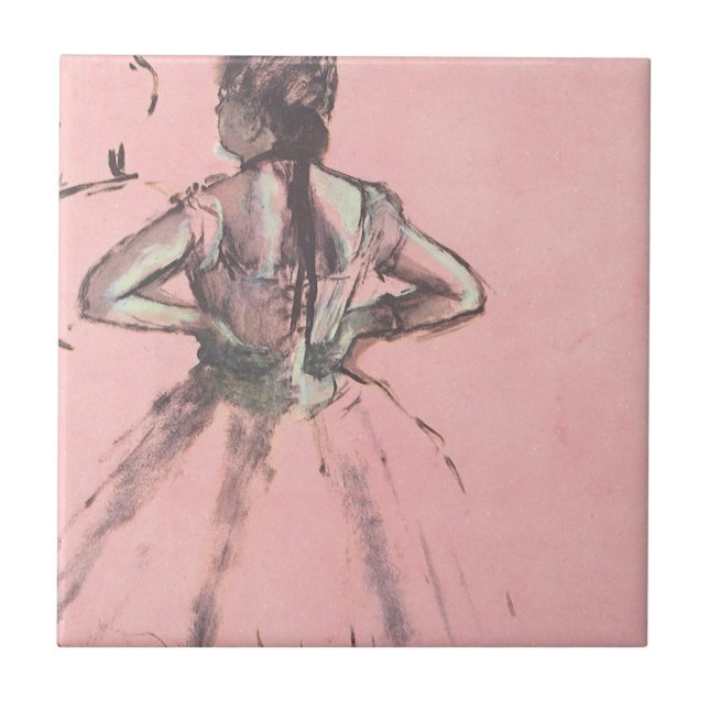 Dancer from Back, Hands on Hips by Edgar Degas Tile (Front)