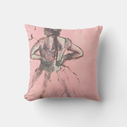 Dancer from the Back by Edgar Degas Vintage Ballet Throw Pillow