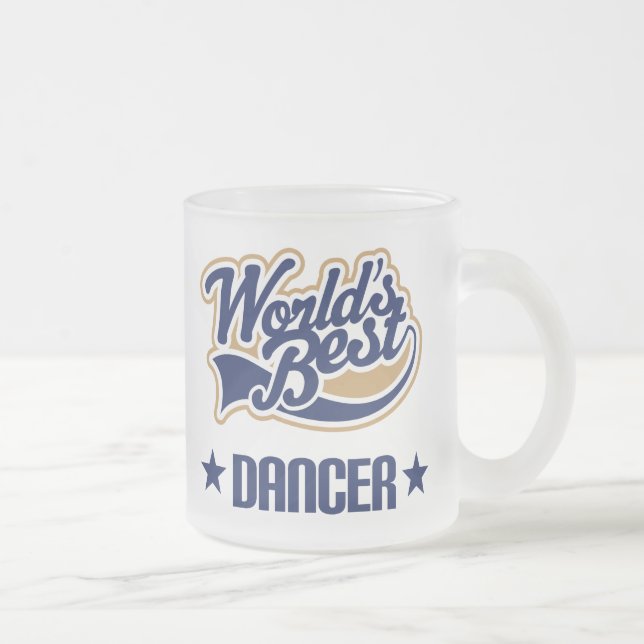 Dancer Gift (Worlds Best) Frosted Glass Coffee Mug (Right)