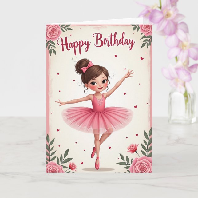 Dancer Girls Birthday Card (Orchid)