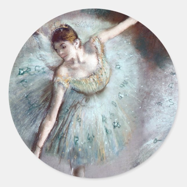 Dancer in Green by Edgar Degas Classic Round Sticker (Front)