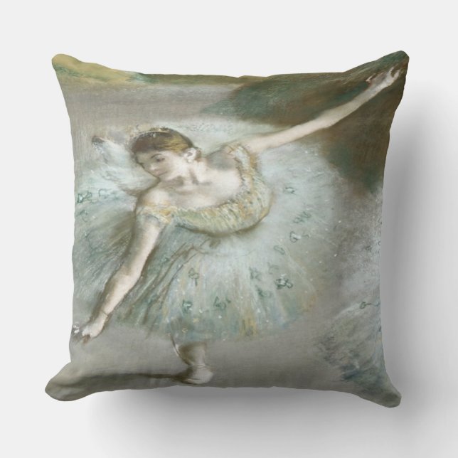 Dancer in Green by Edgar Degas  Throw Pillow (Front)