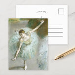 Dancer in Green | Edgar Degas Postcard<br><div class="desc">Dancer in Green (1883) by French impressionist artist Edgar Degas. Degas is famous for his pastel drawings and oil paintings. He was a master in depicting movement,  as can be seen in his many works of ballet dancers.

Use the design tools to add custom text or personalize the image.</div>