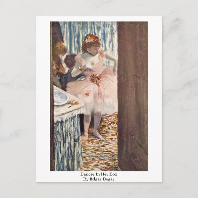 Dancer In Her Box By Edgar Degas Postcard (Front)