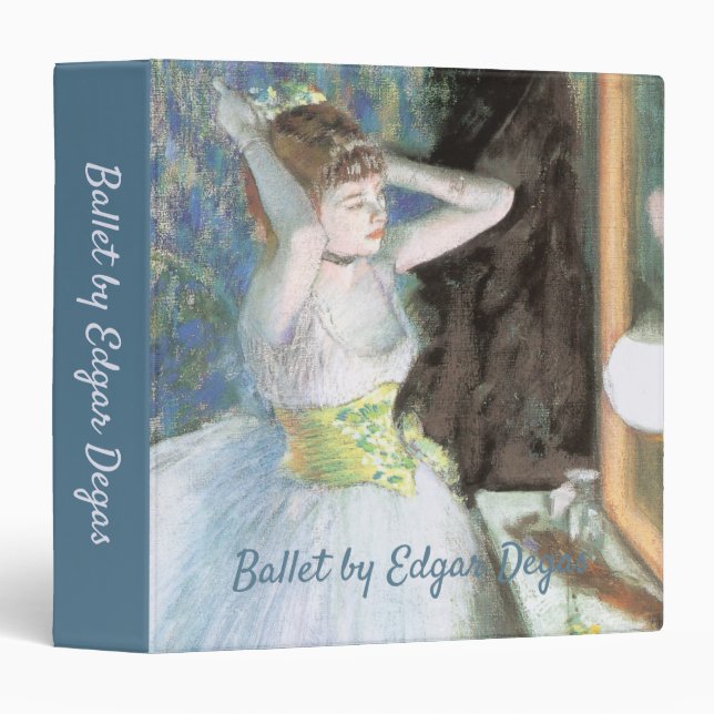 Dancer in Her Dressing Room by Edgar Degas 3 Ring Binder (Front/Spine)