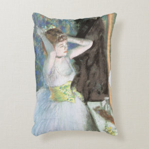 Dancer in Her Dressing Room by Edgar Degas Accent Pillow