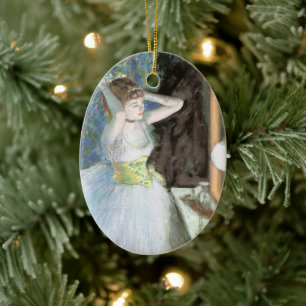 Dancer in Her Dressing Room by Edgar Degas Ceramic Ornament