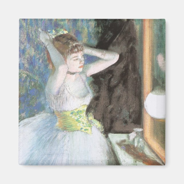 Dancer in Her Dressing Room by Edgar Degas Magnet (Front)
