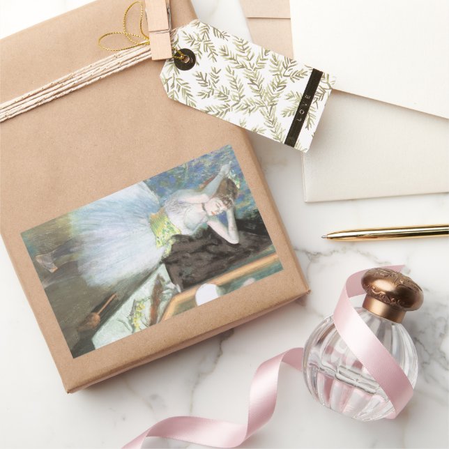 Dancer in Her Dressing Room by Edgar Degas Rectangular Sticker (Gifting)