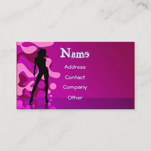 Dancer In Purple Pink Business Card (Front)