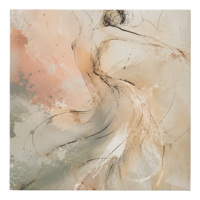 Dancer in the Drift Abstract Figure Wall Art (Front)