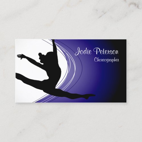 Dancer Jette Leap Silhouette Violet Business Card