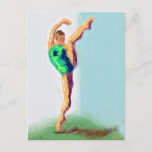 Dancer Leg Raised Art Postcard