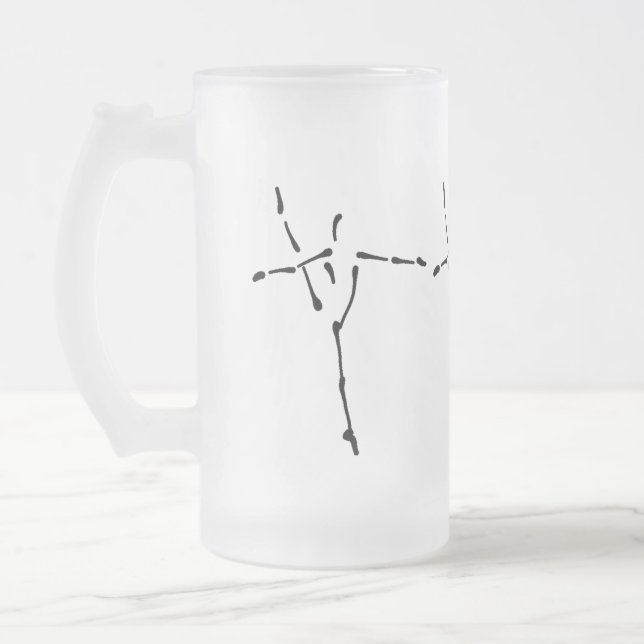 Dancer logo with Dance slogan -- customizable Frosted Glass Beer Mug (Left)