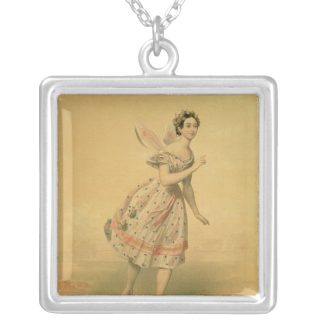 Dancer Maria Taglioni Silver Plated Necklace (Front)