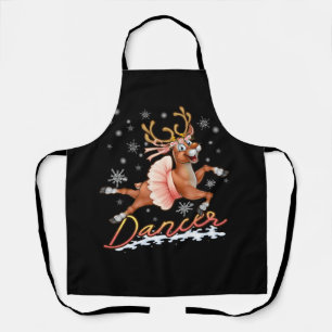 Dancer Merry Christmas Dancing Reindeer Deer Xmas  Apron