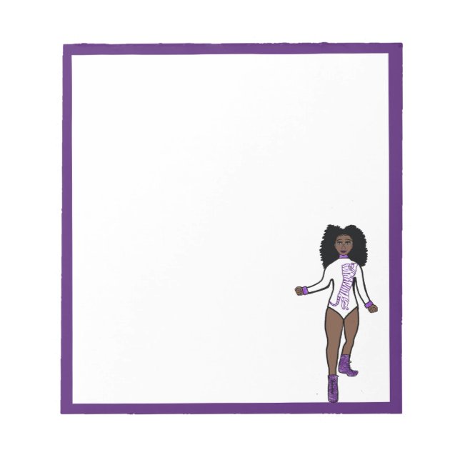 Dancer Notepad White / Purple Tiger A (Front)
