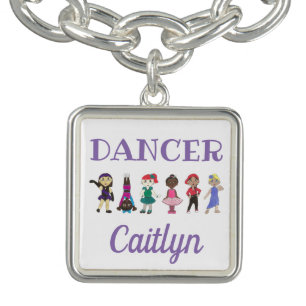 DANCER Personalized Girl Ballet Tap Jazz Ballerina Bracelet