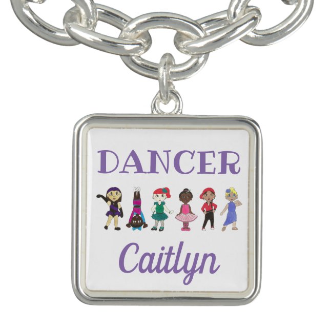 DANCER Personalized Girl Ballet Tap Jazz Ballerina Bracelet (Design)