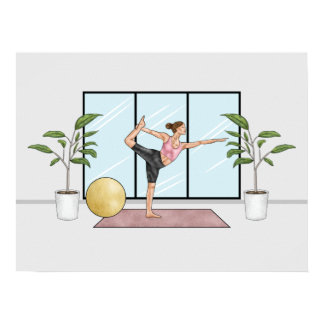 Dancer Pose Yoga Natarajasana Balance Workout Girl Poster