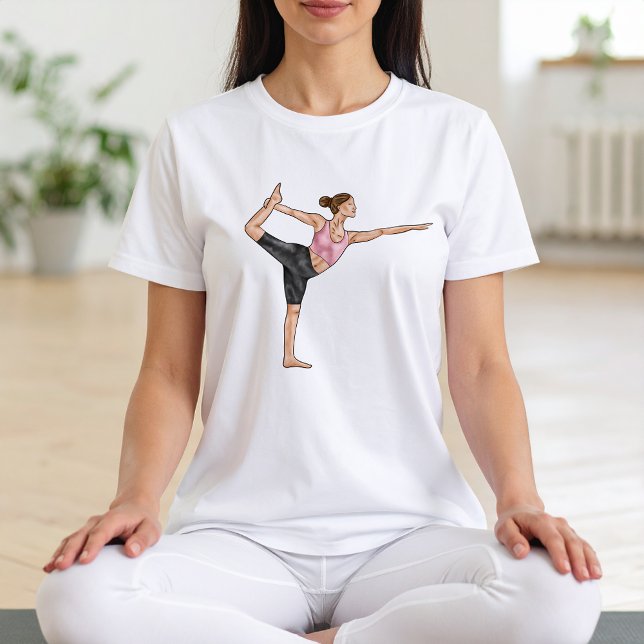 Dancer Pose Yoga Natarajasana Balance Workout Girl Tri-Blend Shirt (Please note: This image is a digitally created mockup.)