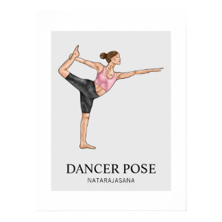 Dancer Pose Yoga Stretch Exercising Workout Woman Poster