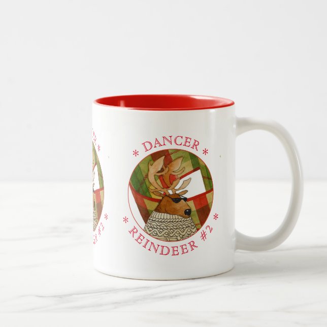 DANCER REINDEER Red Two-Tone Mug (Right)