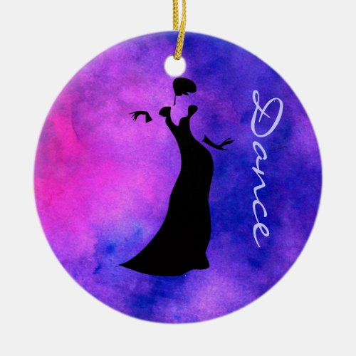 Dancer Silhouette Ceramic Ornament