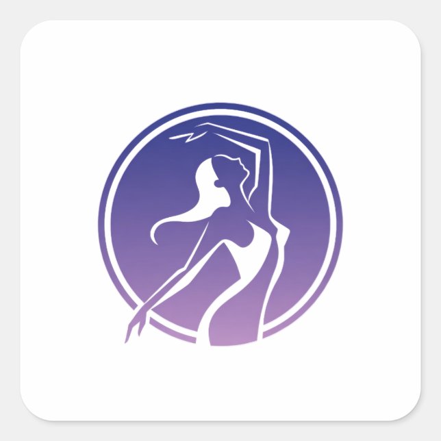 Dancer Silhouette Gradient Medallion StickerDancer Square Sticker (Front)