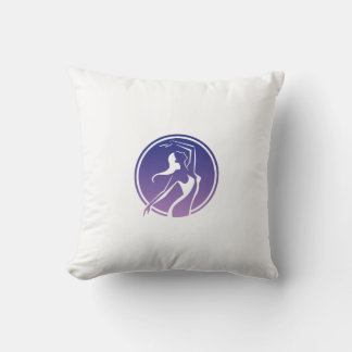 Dancer Silhouette Gradient Medallion Throw Pillow