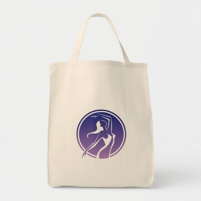 Dancer Silhouette Gradient Medallion Tote Bag (Front)