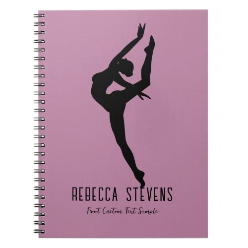 Dancer Silhouette in Black on Muted Purple Notebook