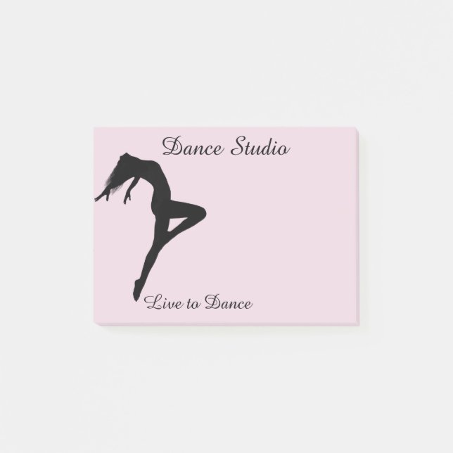 Dancer Silhouette Personalized Pick Any Color Post-it Notes (Front)