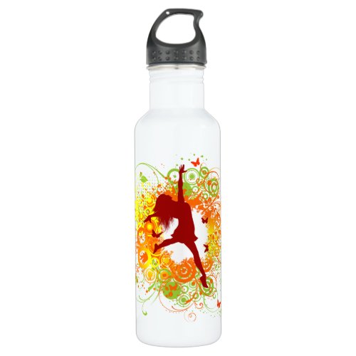 Dancer Silhouette Stainless Steel Water Bottle