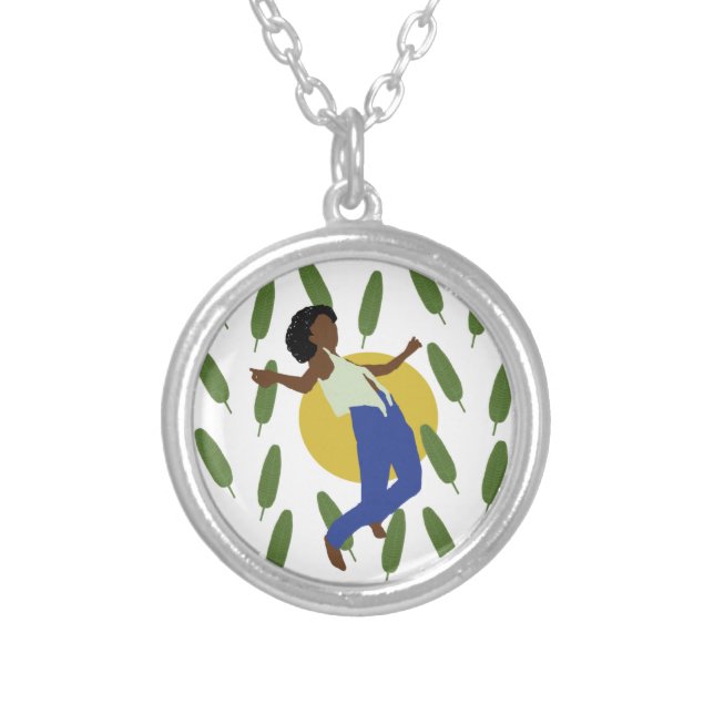 Dancer  silver plated necklace (Front)