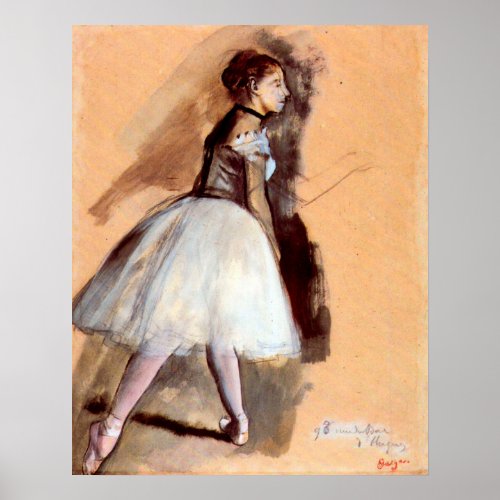 Dancer Standing by Edgar Degas Vintage Ballet Art Poster