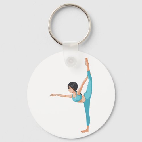 Dancer Stretching Dance Exercise Keychain