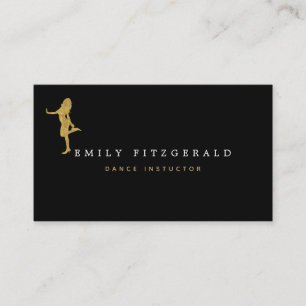 Dancer/Studio/Minimalist Black/Gold silhouette Business Card