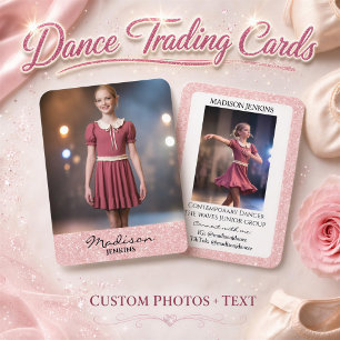Dancer Trading Cards Rose Pink Glitter Photo