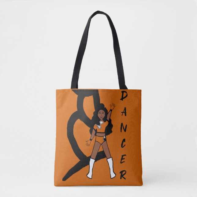 Dancer Two Color Tote Orange & White Bag (Front)
