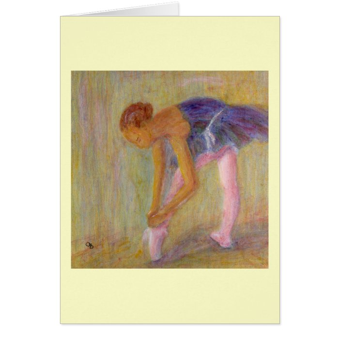 Dancer Tying Her Ballet Shoes, Card