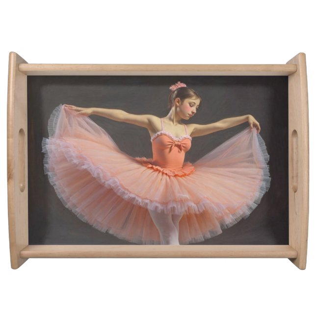 Dancer unfurling her tutu serving tray (Front)
