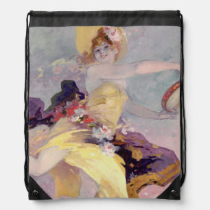 Dancer with a Basque Tambourine Drawstring Bag