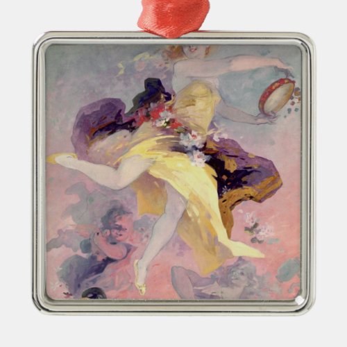 Dancer with a Basque Tambourine Metal Ornament