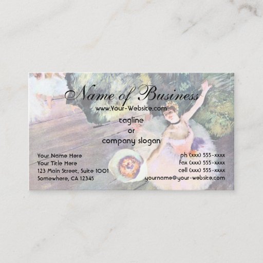 Customizable Dancer with a Bouquet of Flowers by Edgar Degas Business Card Templates